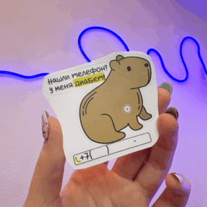 Стикер — Капибара с номером