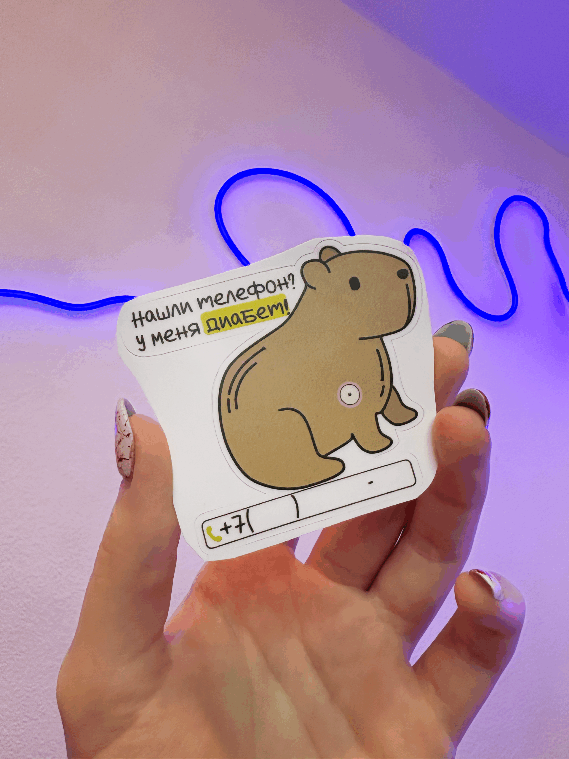 Стикер — Капибара с номером