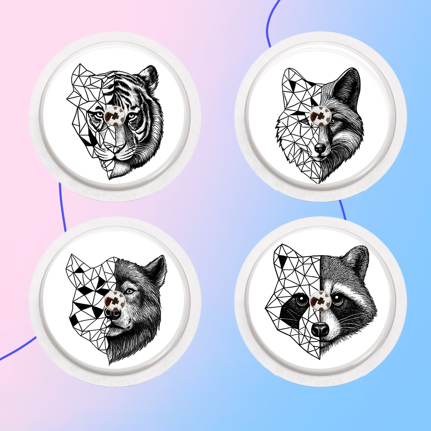 Наклейка на Freestyle libre 1 и 2 — Звери (4 шт)